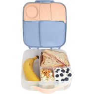 b.box Lunch Box for Kids: Jumbo Bento Box with 4 Compartments (2 Leak proof), Removable Divider, Gel Cold Pack. Older Kids and Big Eaters Ages 3+. School Supplies (Feelin' Peachy, 8½ Cup Capacity)