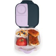 b.box Mini Lunch Box for Kids: Lunch Snack Container with 2 Leak Proof Compartments. Ages 3+ School Supplies, BPA Free (Indigo Rose, 4¼ cup capacity