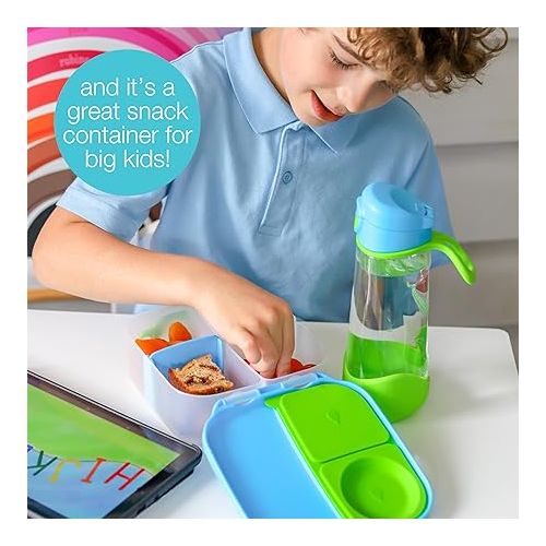  b.box Mini Lunch Box for Kids: Lunch Snack Container with 2 Leak Proof Compartments. Ages 3+ School Supplies, BPA Free (Indigo Rose, 4¼ cup capacity
