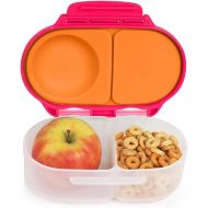 b.box Snack Box for Kids & Toddlers: 2 Compartment Snack Containers, Mini Bento Box, Lunch Box. Leak Proof, BPA free, Dishwasher safe. School Supplies. Ages 4 months+ (Strawberry Shake, 12oz capacity)