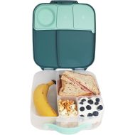 b.box Lunch Box for Kids: Jumbo Bento Box with 4 Compartments (2 Leak proof), Removable Divider, Gel Cold Pack. For Big Eaters Ages 3+. School Supplies (Emerald Forest, 8½ Cup Capacity)