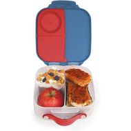 b.box Mini Lunch Box for Kids: Lightweight Bento Box, Lunch Snack Container with 2 Leak Proof Compartments. Ages 3+ School Supplies, BPA Free (Blue Blaze, 4¼ cup capacity)