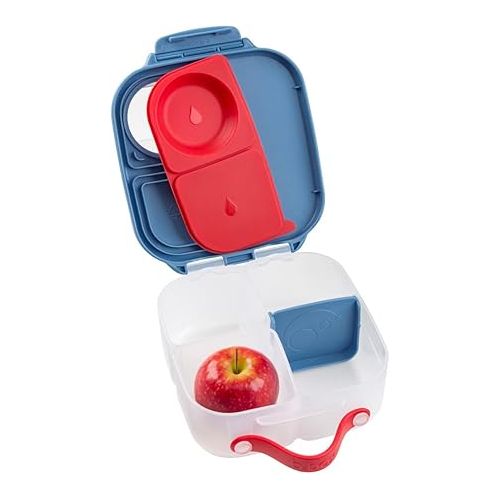  b.box Mini Lunch Box for Kids: Lightweight Bento Box, Lunch Snack Container with 2 Leak Proof Compartments. Ages 3+ School Supplies, BPA Free (Blue Blaze, 4¼ cup capacity)