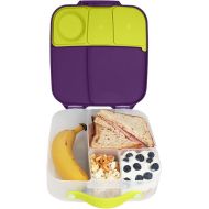 b.box Lunch Box for Kids: Jumbo Bento Box with 4 Compartments (2 Leak proof), Removable Divider, Gel Cold Pack. For Big Eaters Ages 3+. School Supplies (Passion Splash, 8½ Cup Capacity)