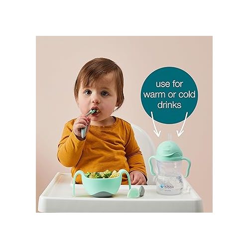  b.box Sippy Cup with Weighted Straw. Drink from any Angle, Leak Proof, Spill Proof, Easy Grip. BPA Free, Dishwasher Safe. For Babies 6m+ to Toddlers (Cobalt, 8oz)