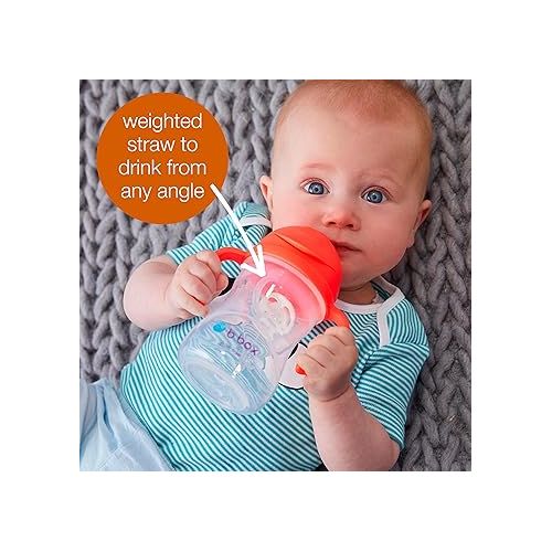  b.box Sippy Cup with Weighted Straw. Drink from any Angle, Leak Proof, Spill Proof, Easy Grip. BPA Free, Dishwasher Safe. For Babies 6m+ to Toddlers (Cobalt, 8oz)