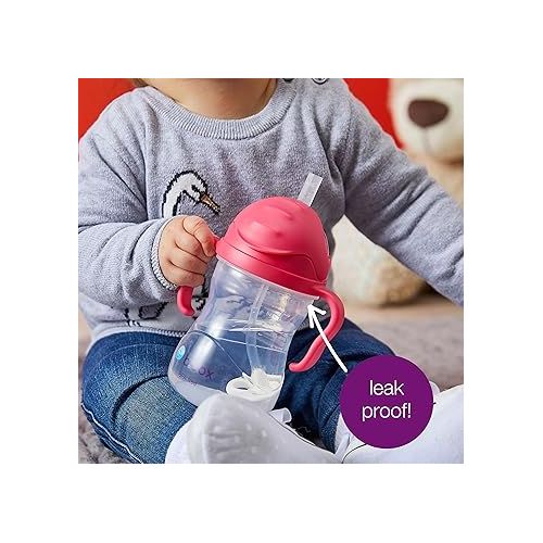  b.box Sippy Cup with Weighted Straw. Drink from any Angle, Leak Proof, Spill Proof, Easy Grip. BPA Free, Dishwasher Safe. For Babies 6m+ to Toddlers (Cobalt, 8oz)