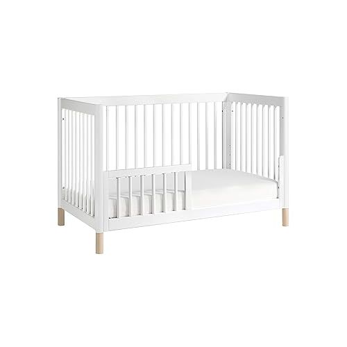  Babyletto Gelato 4-in-1 Convertible Crib with Toddler Bed Conversion in White and Washed Natural, Greenguard Gold Certified