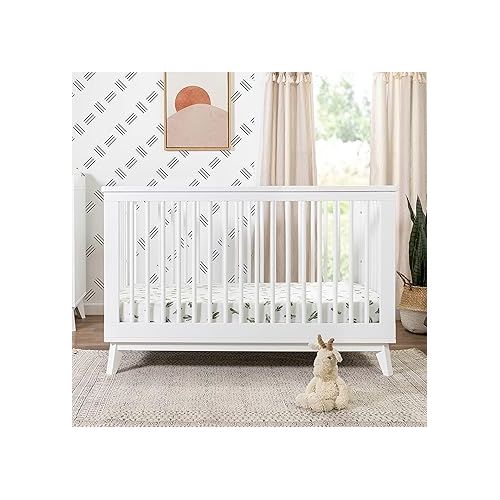  Babyletto Scoot 3-in-1 Convertible Crib with Toddler Bed Conversion Kit in White, Greenguard Gold Certified