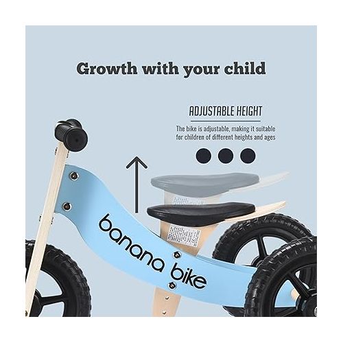  banana bike - Lightweight Kids Balance Bike for Boys & Girls - Eco-Friendly Wooden Frame, Durable and Safe, Pink,Toddler Training Bike for 2, 3, 4, and 5 Year Old - Unisex Bike for Young Riders