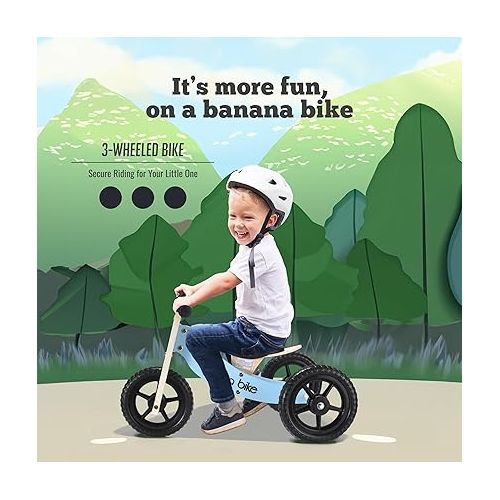  banana bike - Lightweight Kids Balance Bike for Boys & Girls - Eco-Friendly Wooden Frame, Durable and Safe, Pink,Toddler Training Bike for 2, 3, 4, and 5 Year Old - Unisex Bike for Young Riders