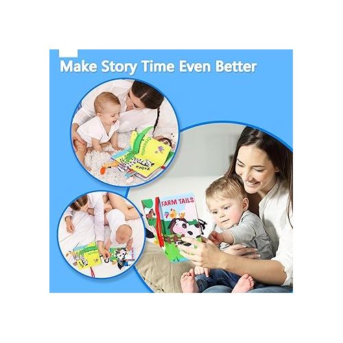  beiens Baby Books 0-6 Months, 2PCS Baby Toys 0-3-6-12-18 Months, Touch Feel Sensory Cloth Crinkle Soft Books, Tummy Time Toys, Infant Newborn Toys, Baby Boy Girl Shower Gifts Stroller Toys