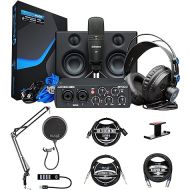 PreSonus AudioBox Studio Ultimate Bundle 25th Anniversary Edition with Studio One Artist, Blucoil Boom Arm plus Pop Filter, 10' XLR & Instrument Cables, USB-A Hub, 3' USB Cable, and Headphone Hook