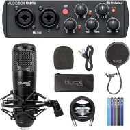 PreSonus AudioBox USB 96 25th Anniversary Edition USB Audio Interface with Studio One Artist Bundle with Blucoil Cardioid Condenser Studio XLR Microphone, Pop Filter, 10' XLR Cable, and 5x Cable Ties