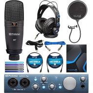 PreSonus AudioBox iTwo USB 2.0 Audio Interface Recording Kit Bundle with Studio One Artist, Capture Duo Software, Blucoil 2-Pack MIDI Cables, Pop Filter Windscreen, and 5-Pack of Reusable Cable Ties