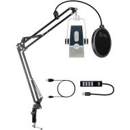 blucoil AKG Pro Audio Lyra Ultra-HD, Four Capsule, Multi-Capture Mode, USB-C Condenser Microphone for Recording and Streaming Bundle Boom Arm Plus Pop Filter, and USB-A Mini Hub