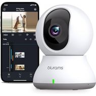 blurams Security Camera, 2K Indoor Camera 360° Pet Camera for Home Security w/Motion Tracking, Phone App, 2-Way Audio, IR Night Vision, Siren, Works with Alexa & Google Assistant(2.4GHz ONLY)