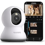 blurams Pet Camera 2K, 360° Indoor Security Camera, Dog Camera with Phone App, PTZ Cameras for Home Security Indoor, 2-Way Audio, Motion Tracking, Color/IR Night Vision, Siren, Cloud&SD(2.4GHz Only)