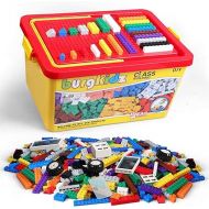 Building Bricks 1020 Pieces Set, 1000 Basic Building Blocks in 17 Fun Shapes Includes Wheels, Door, Window, Bulk Block with Storage Box, Handle and Base Plate, Compatible Block Construction Toys