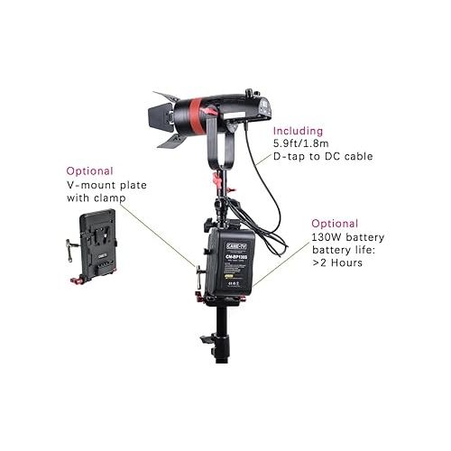  Came-TV Boltzen Q-55WMKII COB 55W Fresnel Focusable Led Video Light Kit,Daylight 5600K CRI96+ TLCI97+ APP Control Lighting Effects Adjustable Frequency Removable Barn-Door Carry Bag