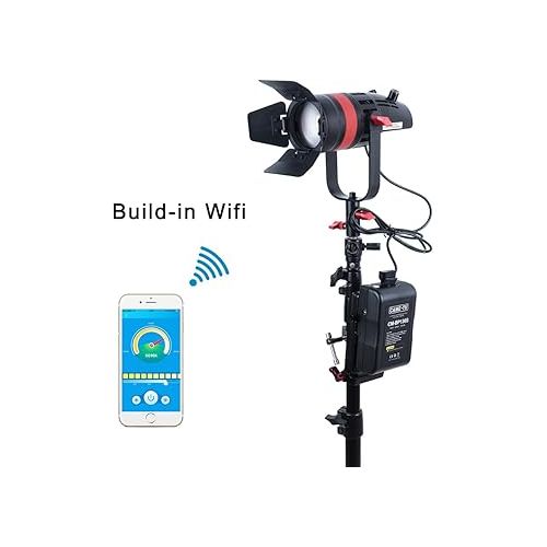  Came-TV Boltzen Q-55WMKII COB 55W Fresnel Focusable Led Video Light Kit,Daylight 5600K CRI96+ TLCI97+ APP Control Lighting Effects Adjustable Frequency Removable Barn-Door Carry Bag