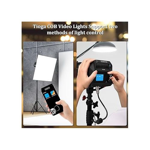  Came-TV Tioga 310W COB Led Video Light Daylight 5600K with Reflector 71493Lux@1m Lighting Efects App Control Led Spotlight