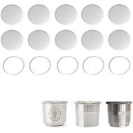 steel filter 10pcs and silicone ring 5pcs fit for CAPSULONE resuable refillable coffee capsule fit for illy