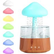 Cloud Rain Humidifier, Mushroom Essential Oil Diffuser, 7 Colors Night Light Aromatherapy, Desktop Water Drip Cloud Diffuser with Water Drop Sound, Waterfall Lamp for Home Room Office