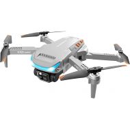 Ultra-light foldable drone aircraft, 3-axis gimbal with 4K camera, Selfie, HD video transmission, 18 minutes flight time, optical flow positioning, three-way obstacle avoidance aerial camera, ESC (2 Battery Version, Grey)