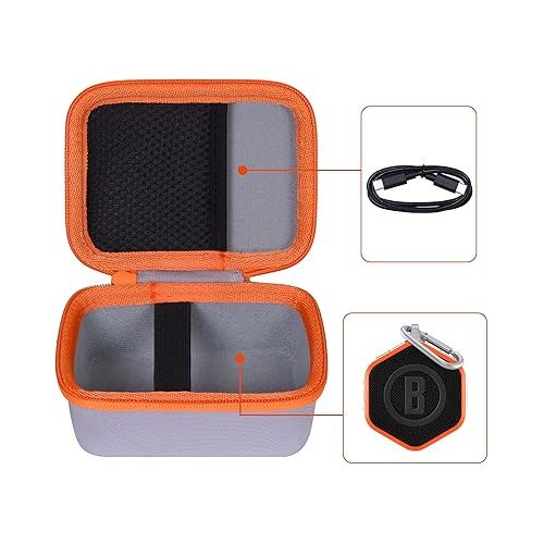  co2CREA Hard Case Compatible with Bushnell Golf Wingman Mini GPS Speaker (White/Orange)