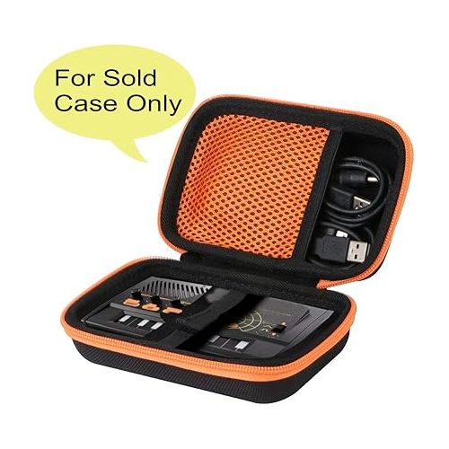  co2CREA Hard Case replacement for Korg Monotron Delay Duo Analog Ribbon Synthesizer (Black Case + Orange Zipper)