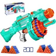 Toy Gun Automatic Electric Toy Foam Blasters & Guns with 200 Foam Bullets, 20-Dart Rotating Drum, Motorized Toys Guns for 6-12 Year Old Boys, Birthday Xmas Gifts for Kids & Teens