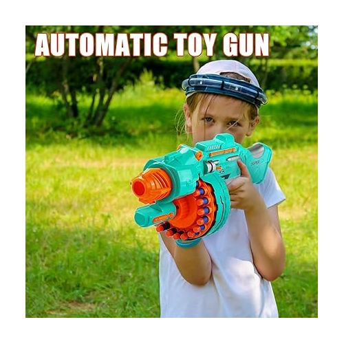  Toy Gun Automatic Electric Toy Foam Blasters & Guns with 200 Foam Bullets, 20-Dart Rotating Drum, Motorized Toys Guns for 6-12 Year Old Boys, Birthday Xmas Gifts for Kids & Teens