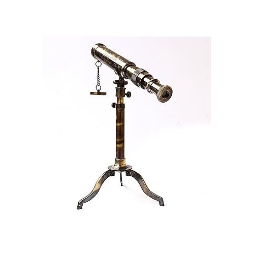  Nautical Telescope W. Ottway London 1915 Vintage Stand Brass Antique Telescope with Brass Extendable Tripod Home & Office Decor