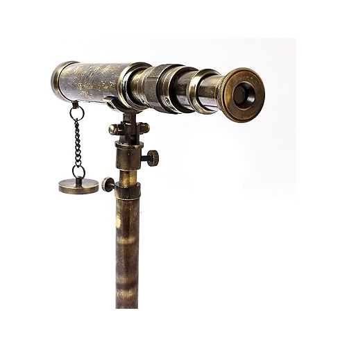  Nautical Telescope W. Ottway London 1915 Vintage Stand Brass Antique Telescope with Brass Extendable Tripod Home & Office Decor