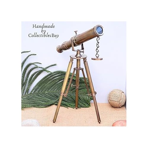  Vintage Antique Brass Table Telescope Tripod Maritime Ship Instrument Functional Instrument Nautical Marine Handmade Collectible Home Office Telescope