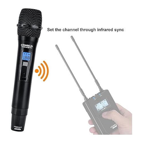  comica CVM-WM200/300II HTX UHF 96-Channel Single Wireless Handheld Transmitter for WM200IIA WM300IIA Lavalier Microphone System