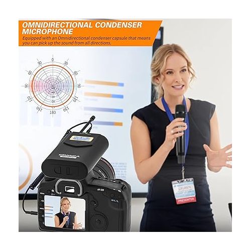  Comica CVM-WM100 H UHF 48-Channel Professional Wireless Handhled Microphone System for Canon Nikon Sony Panasonic Fuji DSLR Camera, XLR Camcorder, Smartphone, Perfect for Video Recording/Interview