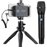 Wireless Microphone for Smartphone, Comica CVM-WS50(H) Handheld Microphone for iPhone/Android Phones Interview, Professional Recording Mic for Sing Video Vlog YouTube TikTok Facebook Livestream