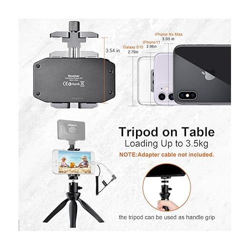  Wireless Microphone for Smartphone, Comica CVM-WS50(H) Handheld Microphone for iPhone/Android Phones Interview, Professional Recording Mic for Sing Video Vlog YouTube TikTok Facebook Livestream