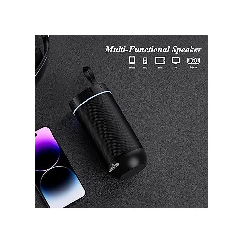  Portable Bluetooth Speaker, IPX5 Waterproof Shower Speaker with 360° HD Surround Sound, Punchy Bass, Wireless TWS Pairing, 24H Playtime, Wireless Speaker for Home/Outdoor/Camping/Beach, Birthday Gift