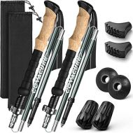 COVACURE Trekking Poles - Collapsible Walking Sticks for Hiking, Lightweight & Foldable Hiking Sticks for Travel, Essential Trekking Gear for Men and Women in Snow or on Trails