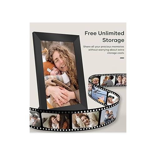  Digital Photo Frame WiFi Smart Digital Picture Frame Free Unlimited Storage Share Photo with Family and Friend via App Email Google Photos Instagram Web Browser Photo Frame Electronic 10.1 Inch