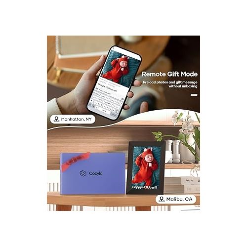  Digital Photo Frame WiFi Smart Digital Picture Frame Free Unlimited Storage Share Photo with Family and Friend via App Email Google Photos Instagram Web Browser Photo Frame Electronic 10.1 Inch