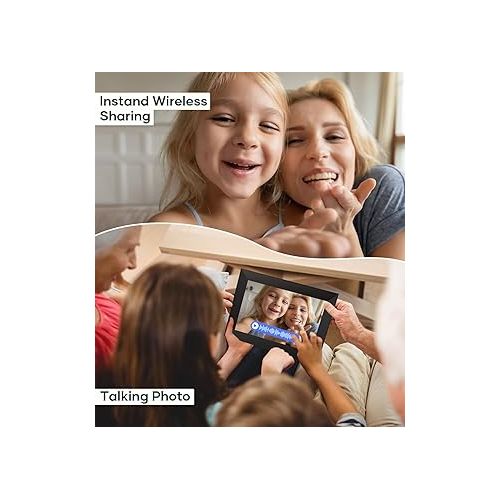  Digital Photo Frame WiFi Smart Digital Picture Frame Free Unlimited Storage Share Photo with Family and Friend via App Email Google Photos Instagram Web Browser Photo Frame Electronic 10.1 Inch