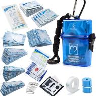 DEFTGET Waterproof First Aid Kit Travel Essentials Camping Essentials Small Emergency Survival Kits Mini Durable Lightweight for Minor Injuries Camping car Hiking Backpacking Essentials (Blue-Seal)