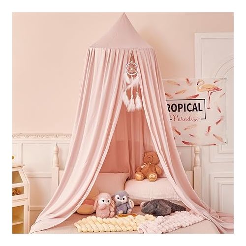  dix-rainbow Princess Decor Canopy for Kids Bed, Soft and Durable Bed Canopy for Girls Room Tent Canopy Dreamy Mosquito Net Bedding, Children Reading Nook Canopies Indoor