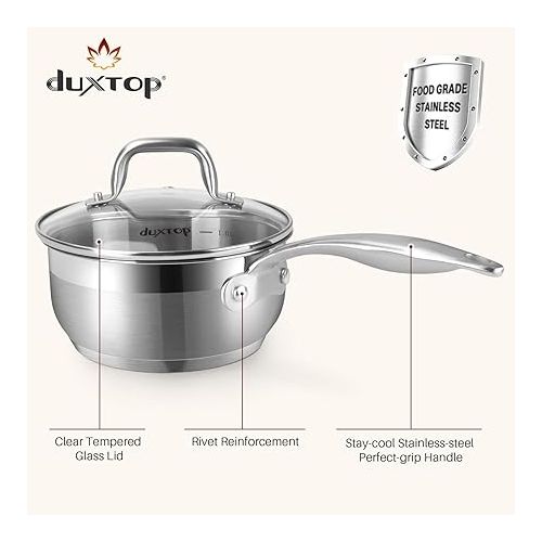  Duxtop Professional Stainless Steel Induction Cookware Set, 19PC Kitchen Pots and Pans Set, Heavy Bottom with Impact-bonded Technology