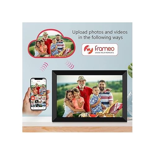  FRAMEO Digital Photo Frame 10.1 inch WiFi Digital Picture Frame 1280X800 IPS Touch Screen 32GB Storage Auto-Rotate Wall-Mountable Easy Setup to Share Photos & Videos via Frameo App from Anywhere