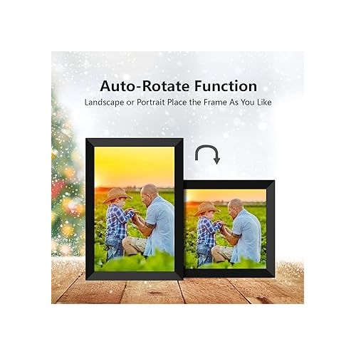  FRAMEO Digital Photo Frame 10.1 inch WiFi Digital Picture Frame 1280X800 IPS Touch Screen 32GB Storage Auto-Rotate Wall-Mountable Easy Setup to Share Photos & Videos via Frameo App from Anywhere